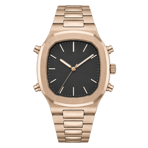 Rose Gold Black Elegance Watch