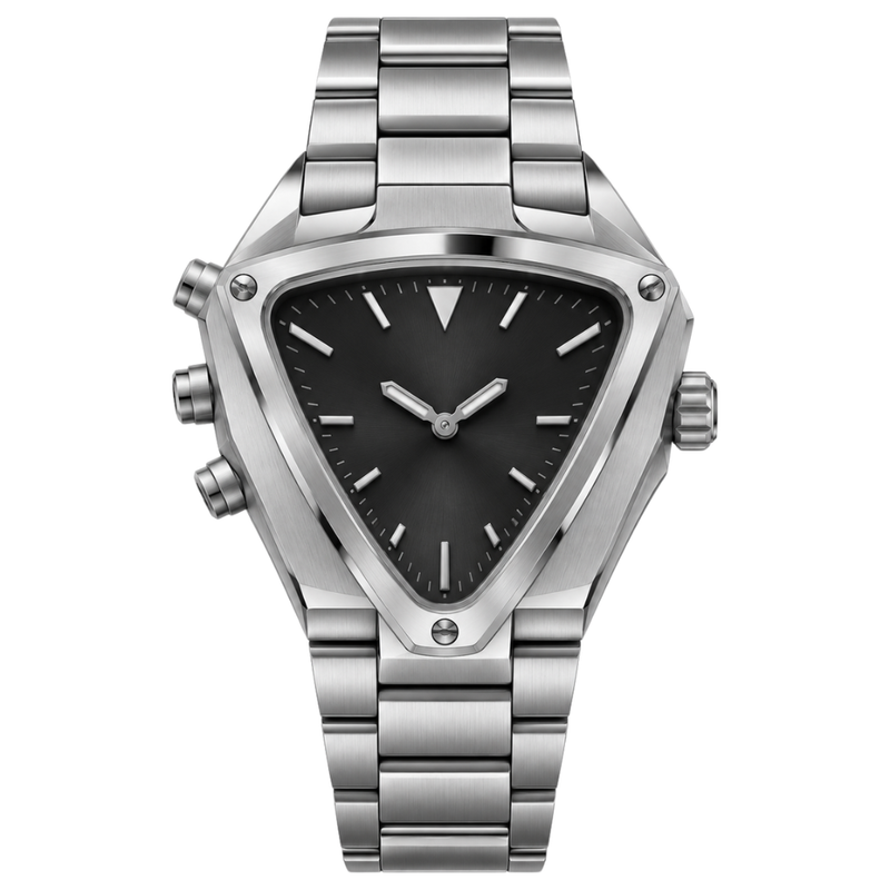 Triangular Shadow Steel Watch