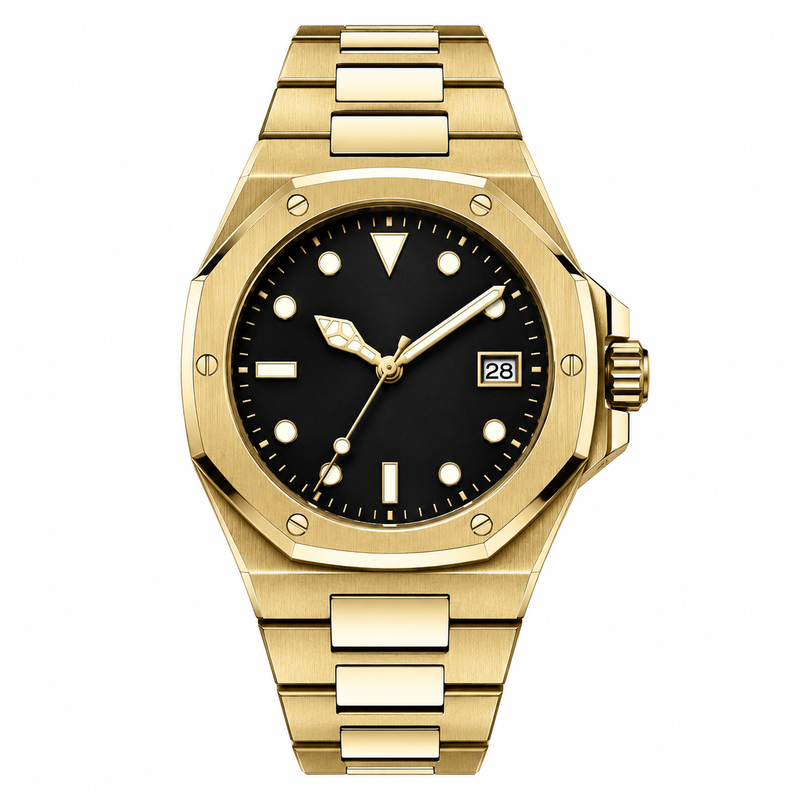 Aurelius Obsidian Gold Watch