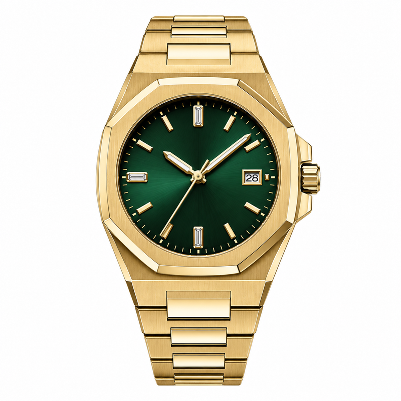 Verdant Crown Gold Watch